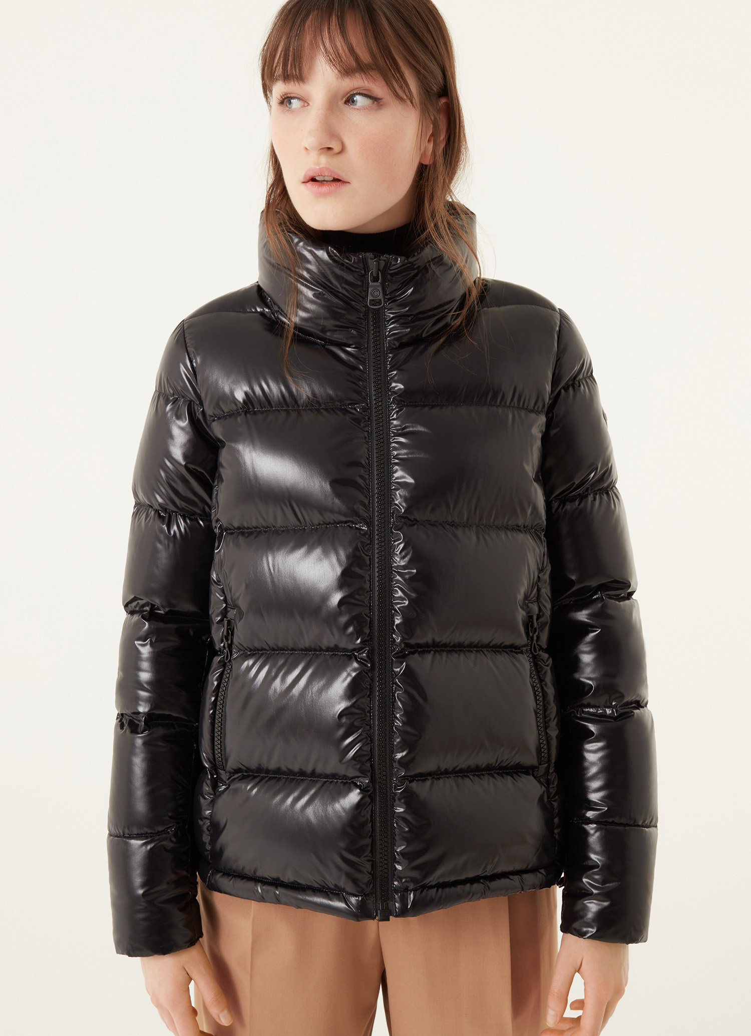 glossy down jacket