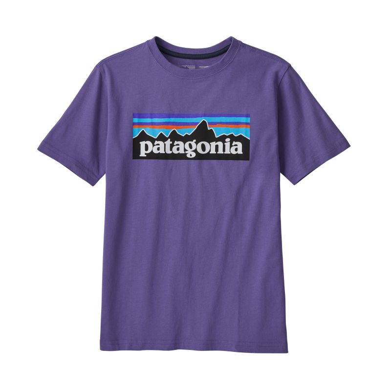 Patagonia Boys' Regenerative Organic Certification Cotton P-6 Logo - T-Shirt - Kind Perennial Purple 10 Jahre Alt